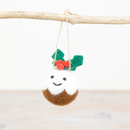 Felt Christmas Pudding Hanging Decoration
