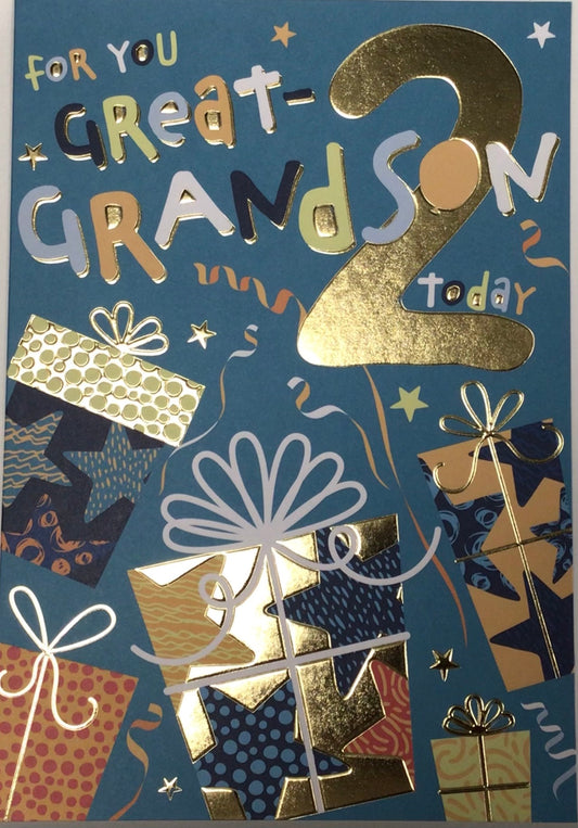 Great Grandson 2nd Birthday Card - Words 'n' Wishes