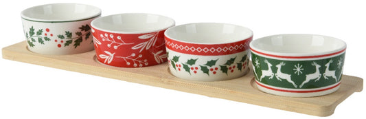 Porcelain Christmas Tapas Set