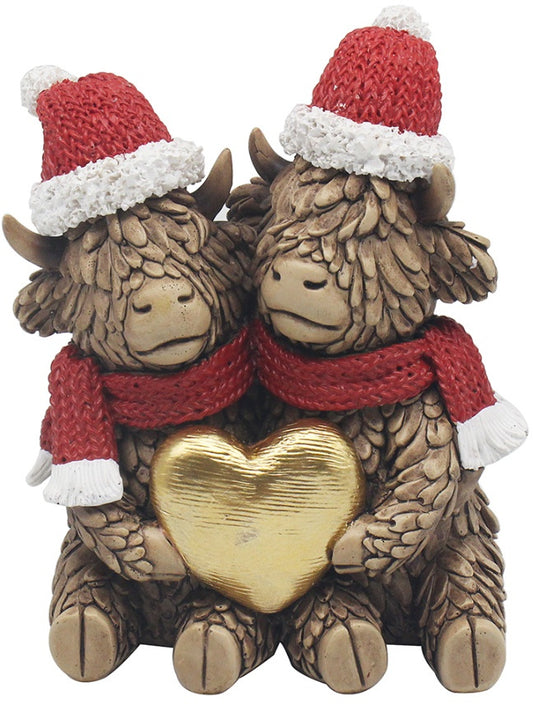 Christmas Highland Cow Couple