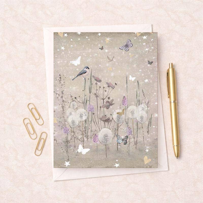 Open Card - Birds & Flowers