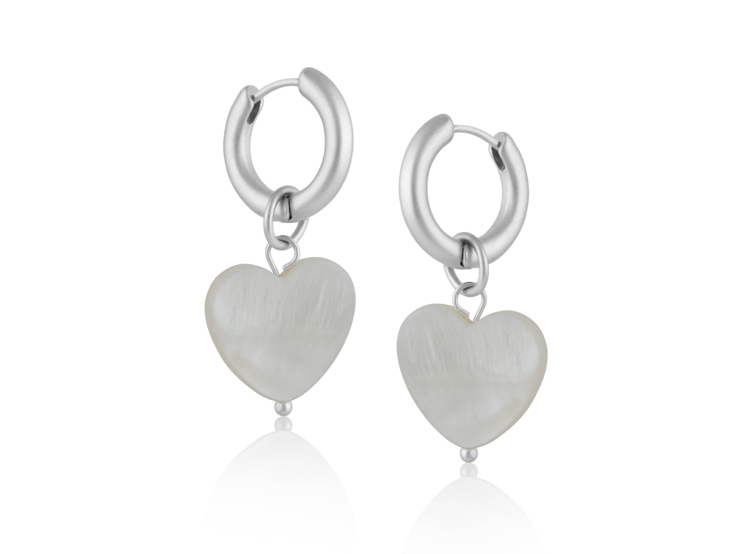 Sasha Heart Pearl Drop Huggie Earrings