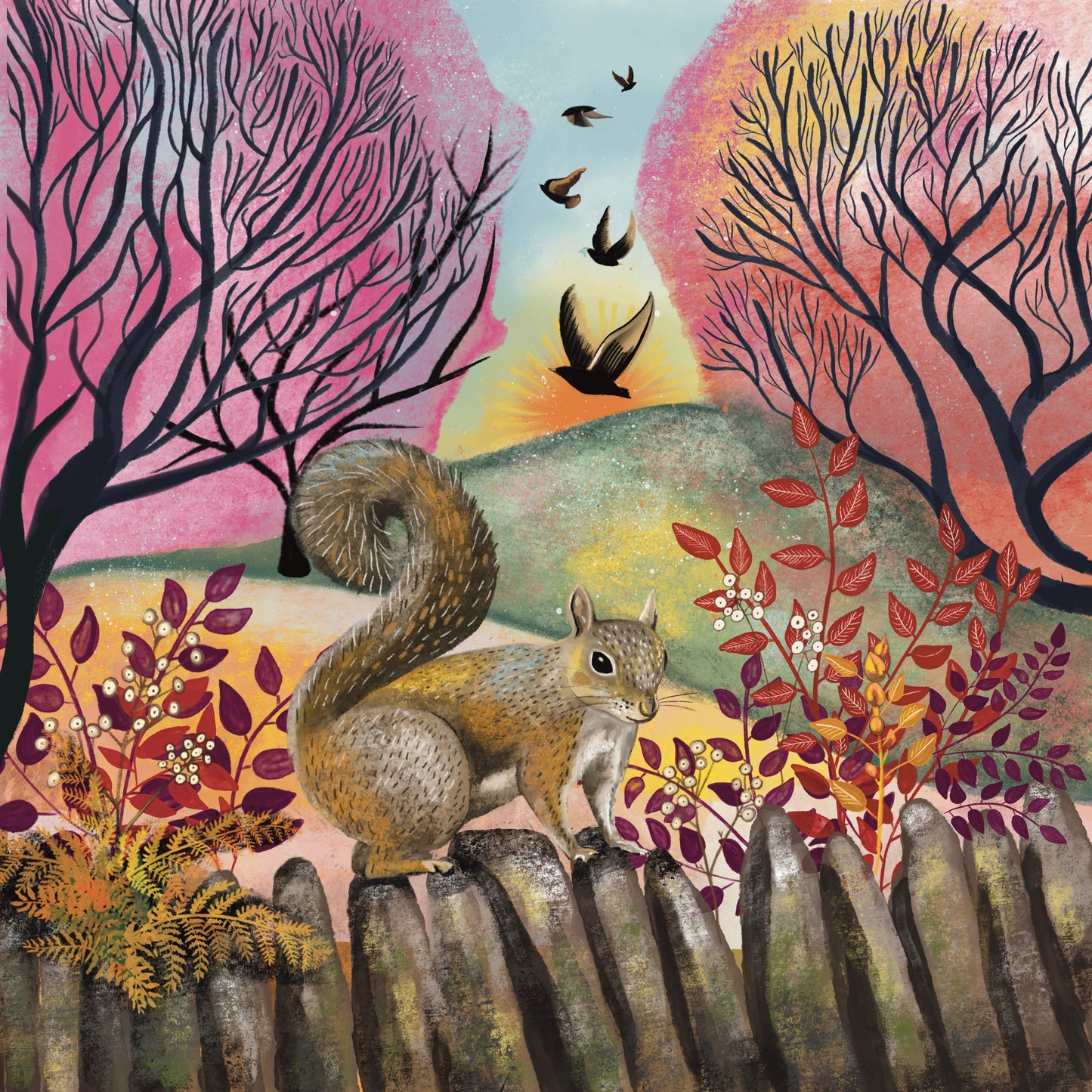 Autumn squirrel Blank Card