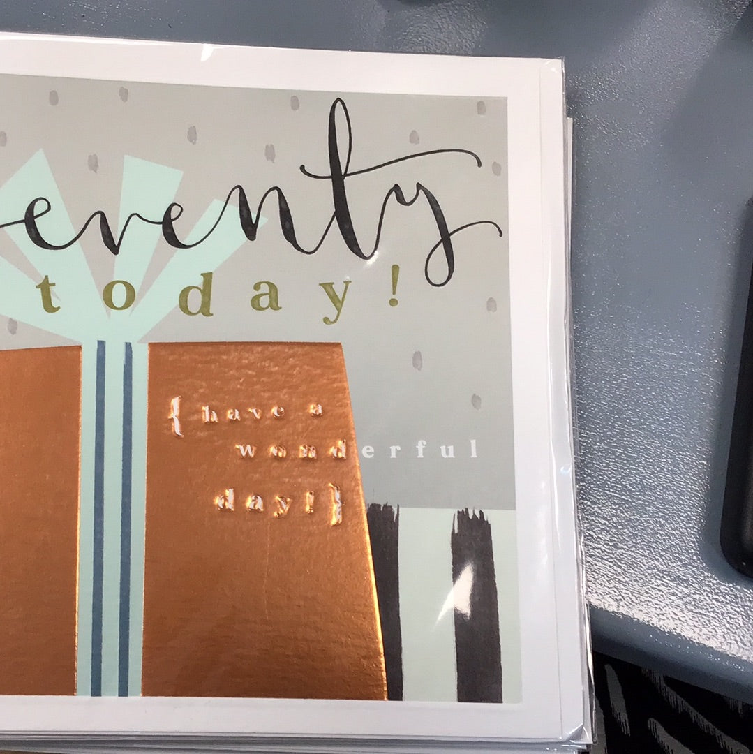 70th Birthday Card - whistlefish - champagne