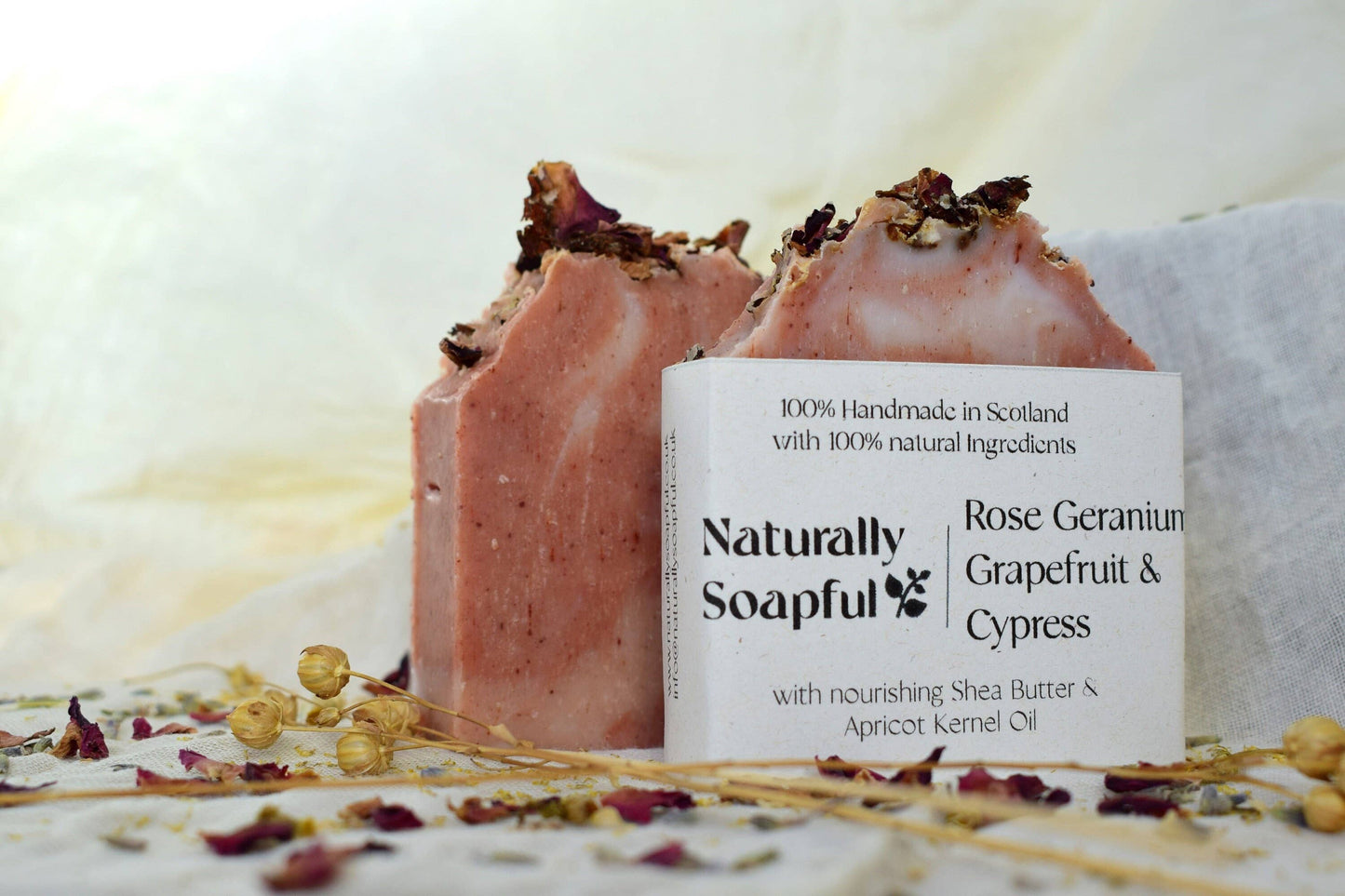 Naturally Soapful Rose Geranium 100% Natural, Vegan Handmade Self Care Soap