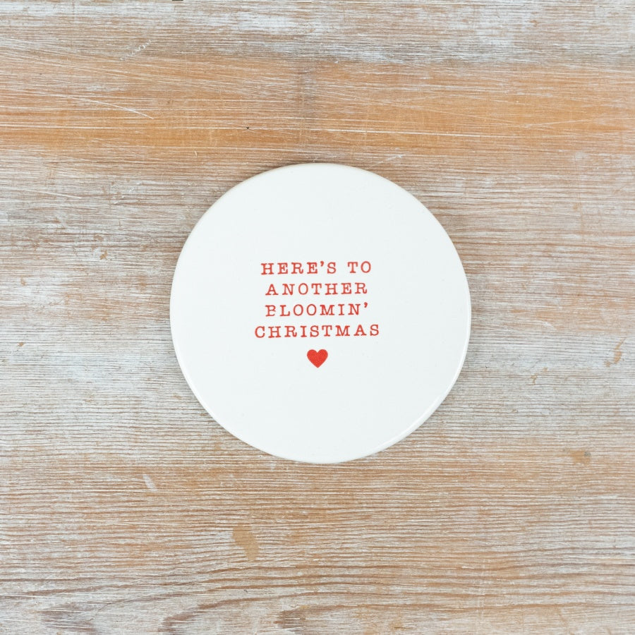 Here's to Another Blooming Christmas Coaster, 10cm