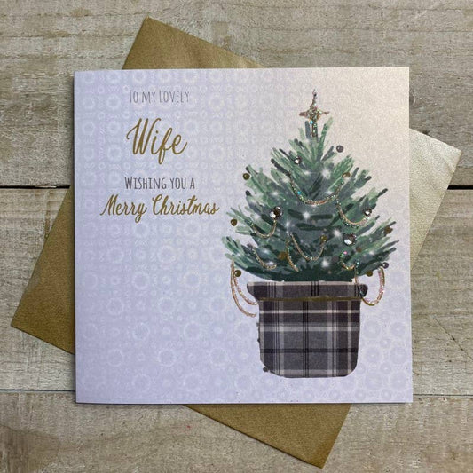 Wife Christmas Card - White Cotton Cards