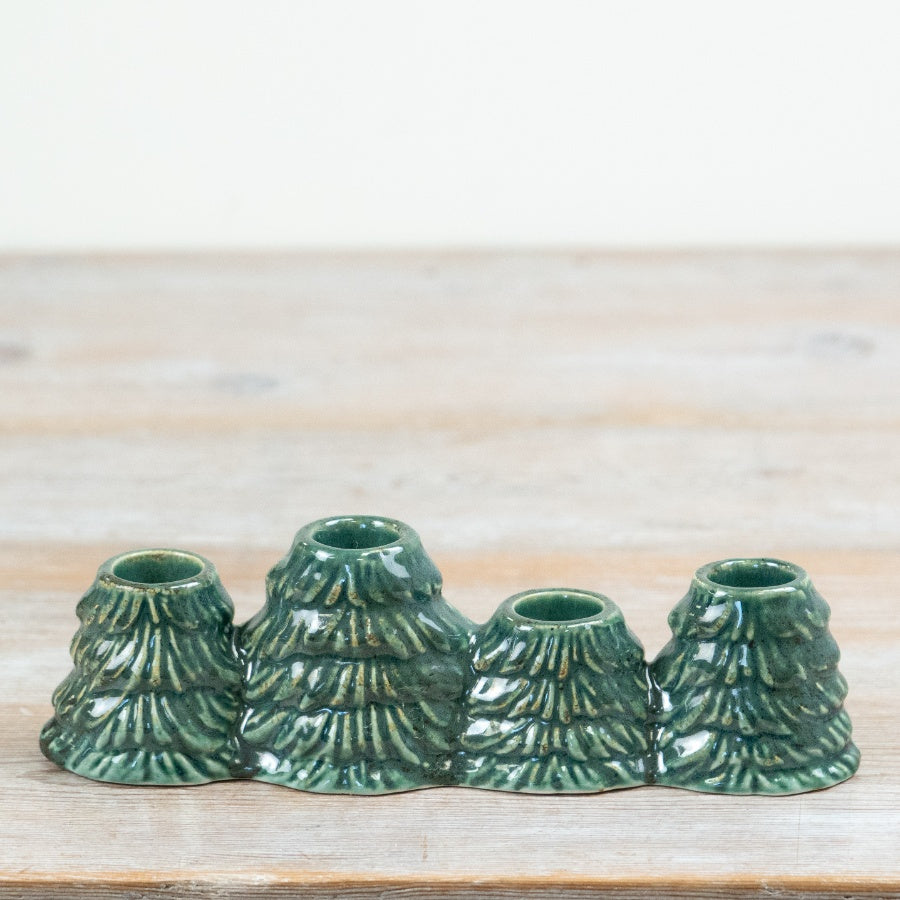 Green Christmas Tree Candle Holder, 21.7cm