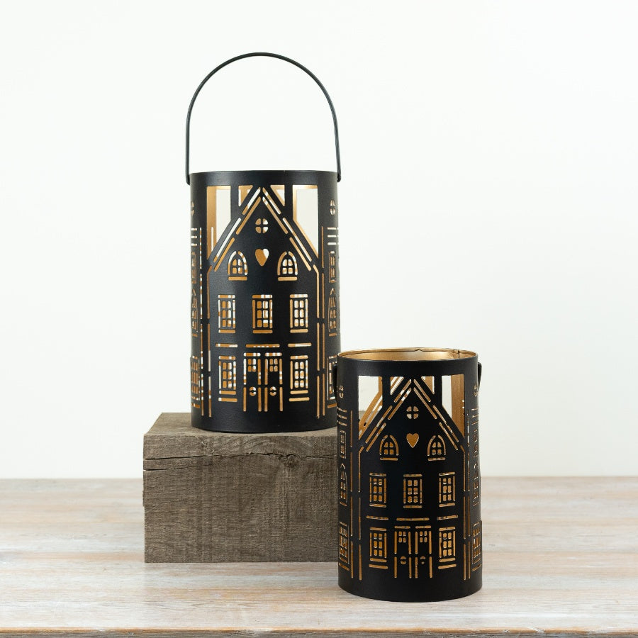 House Votive Candle Holder with Handle, 21cm