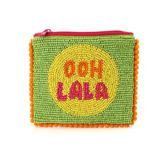 Lime beaded ooh la la purse