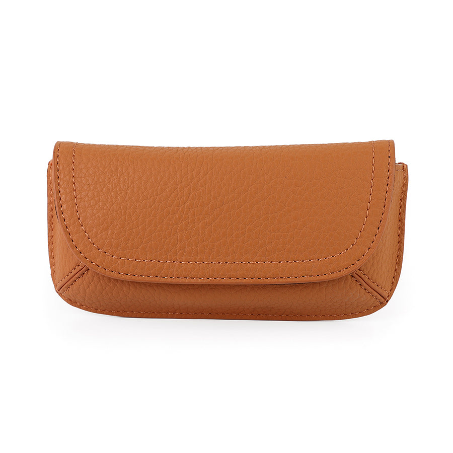 Tan vegan leather glasses case