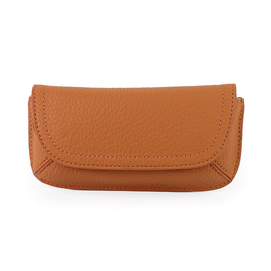 Tan vegan leather glasses case