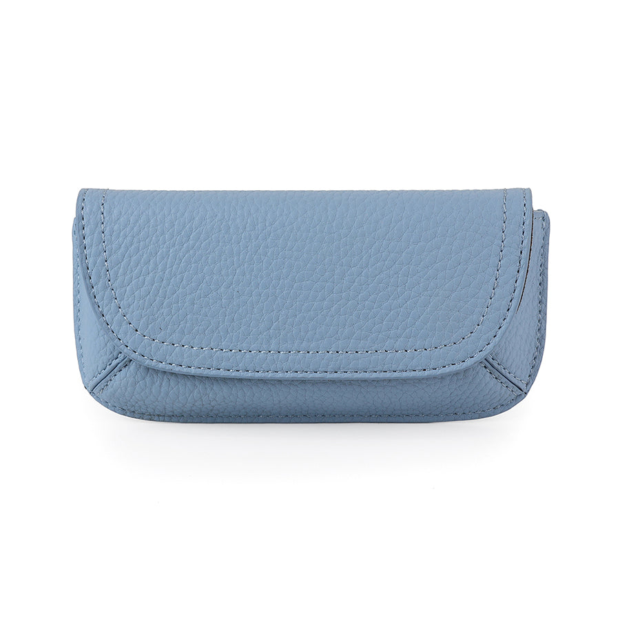 Powder blue vegan leather glasses case
