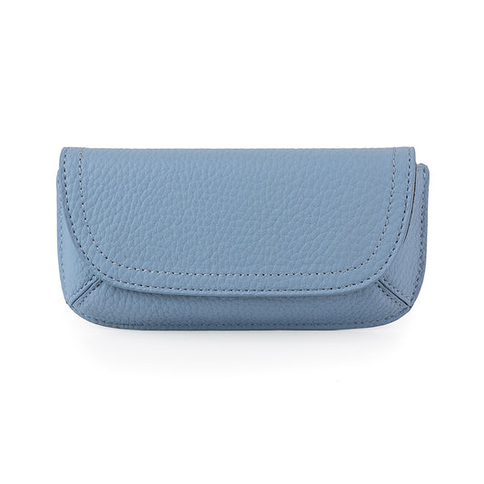 Powder blue vegan leather glasses case