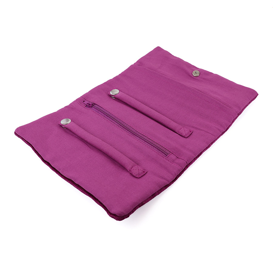 Bramble plum velvet embroidered winter blackberries jewellery roll
