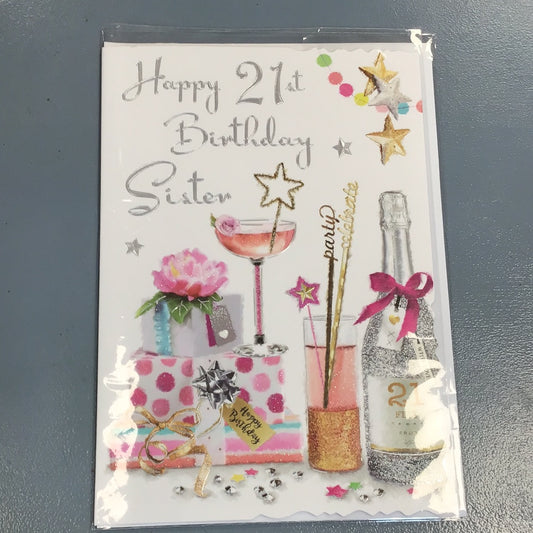 21st Sister Birthday Card - JJ