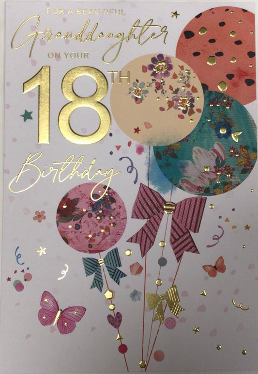 Granddaughter 18th Birthday Card - Words 'n' Wishes