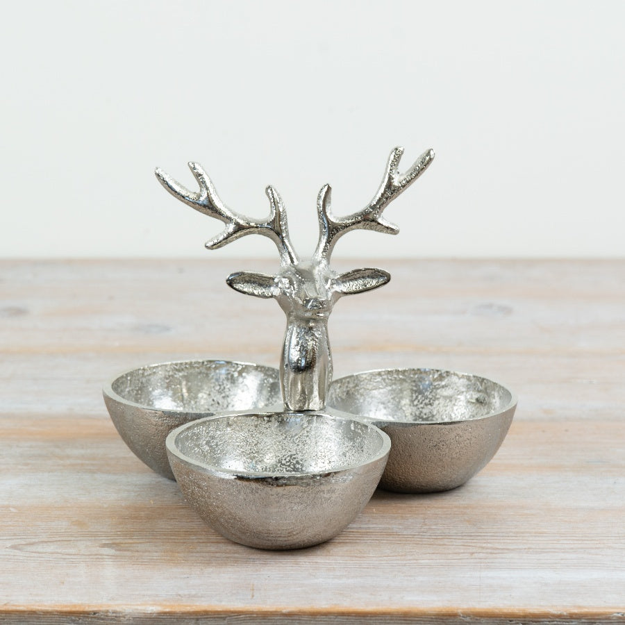 Stag Christmas Nibbles Dish, 20cm