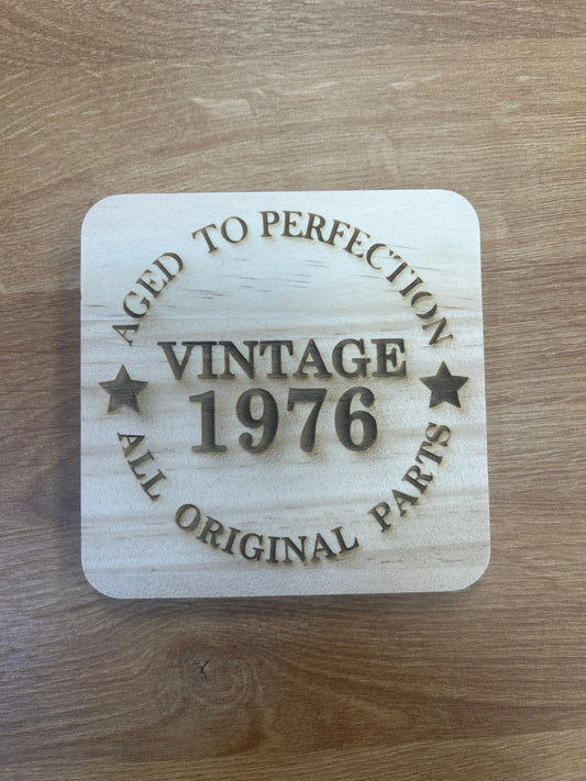 Vintage 1976 Wooden Coaster - Aged to Perfection, All Original Parts | 50th Birthday Gift