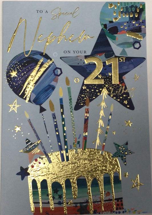 Nephew 21st Birthday Card - Words 'n' Wishes