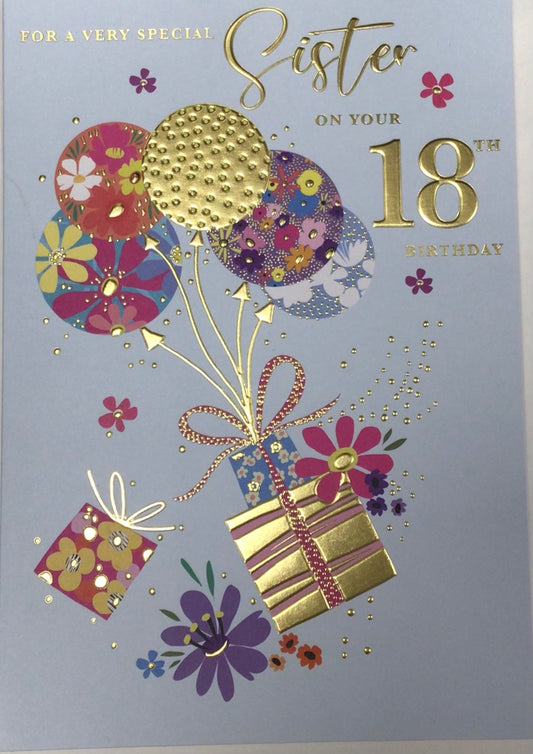 Sister 18th Birthday Card - Words 'n' Wishes