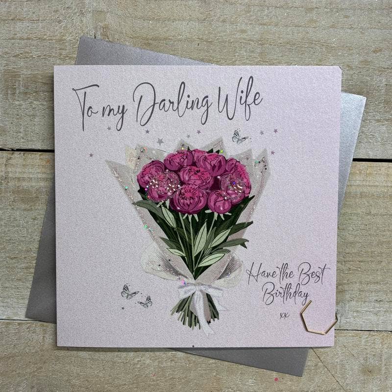Wife Birthday Card - White Cotton Cards
