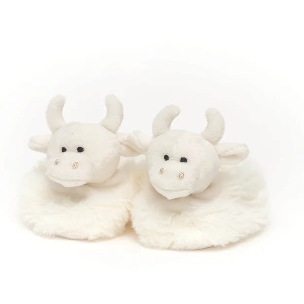 Jomanda Cream Highland Coo Slippers (0-6 months)