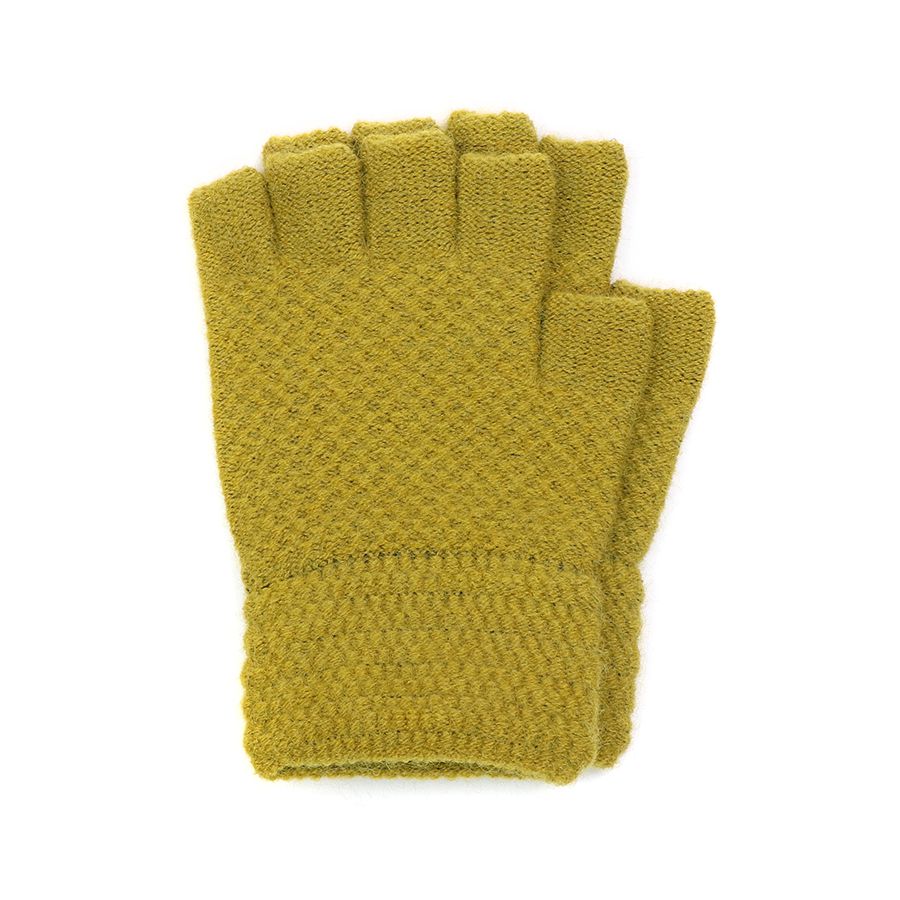 POM Mustard fingerless gloves