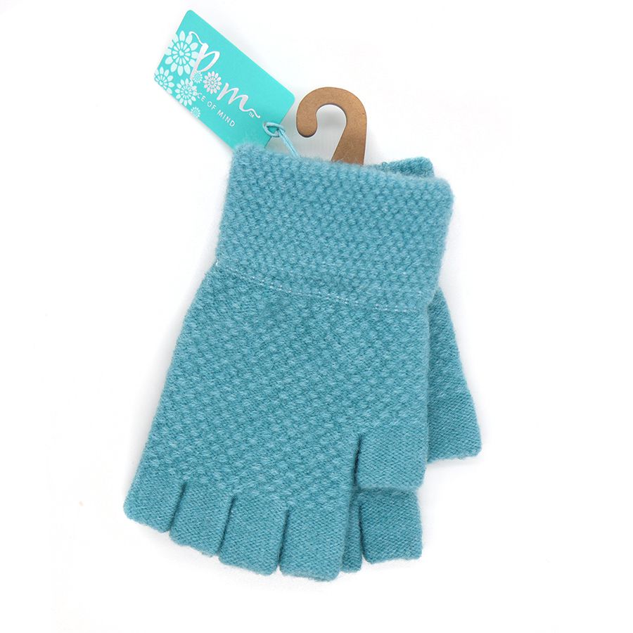 POM Aqua Green fingerless gloves