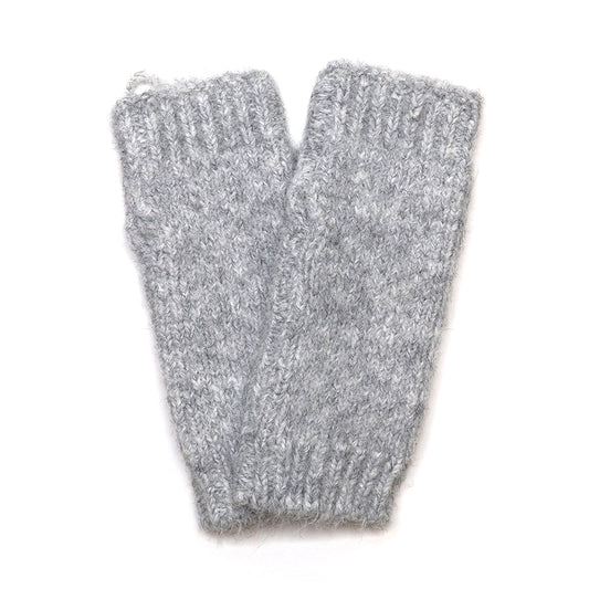 Ashleigh grey marl recycled blend wrist warmers