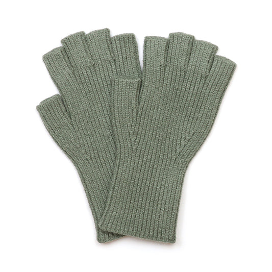 Yasmin recycled blend muted sage fingerless gloves