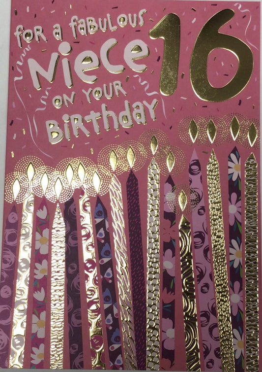 Niece 16th Birthday Card - Words 'n' Wishes