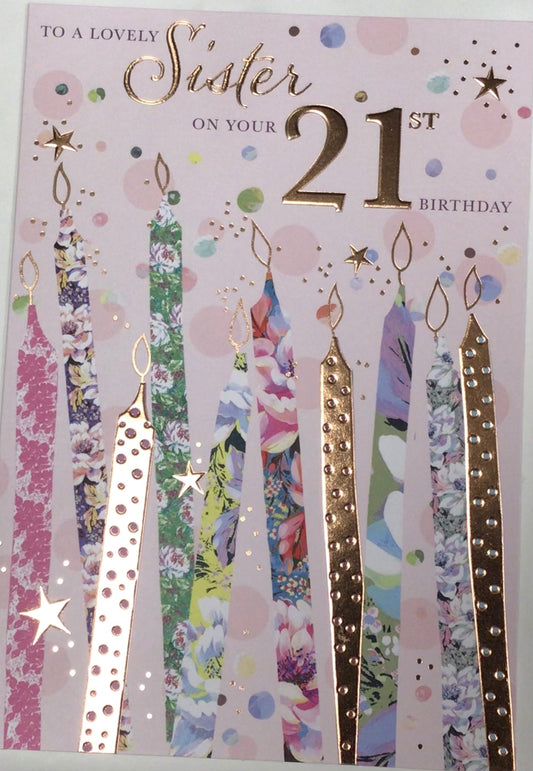 Sister 21st Birthday Card - Words 'n' Wishes
