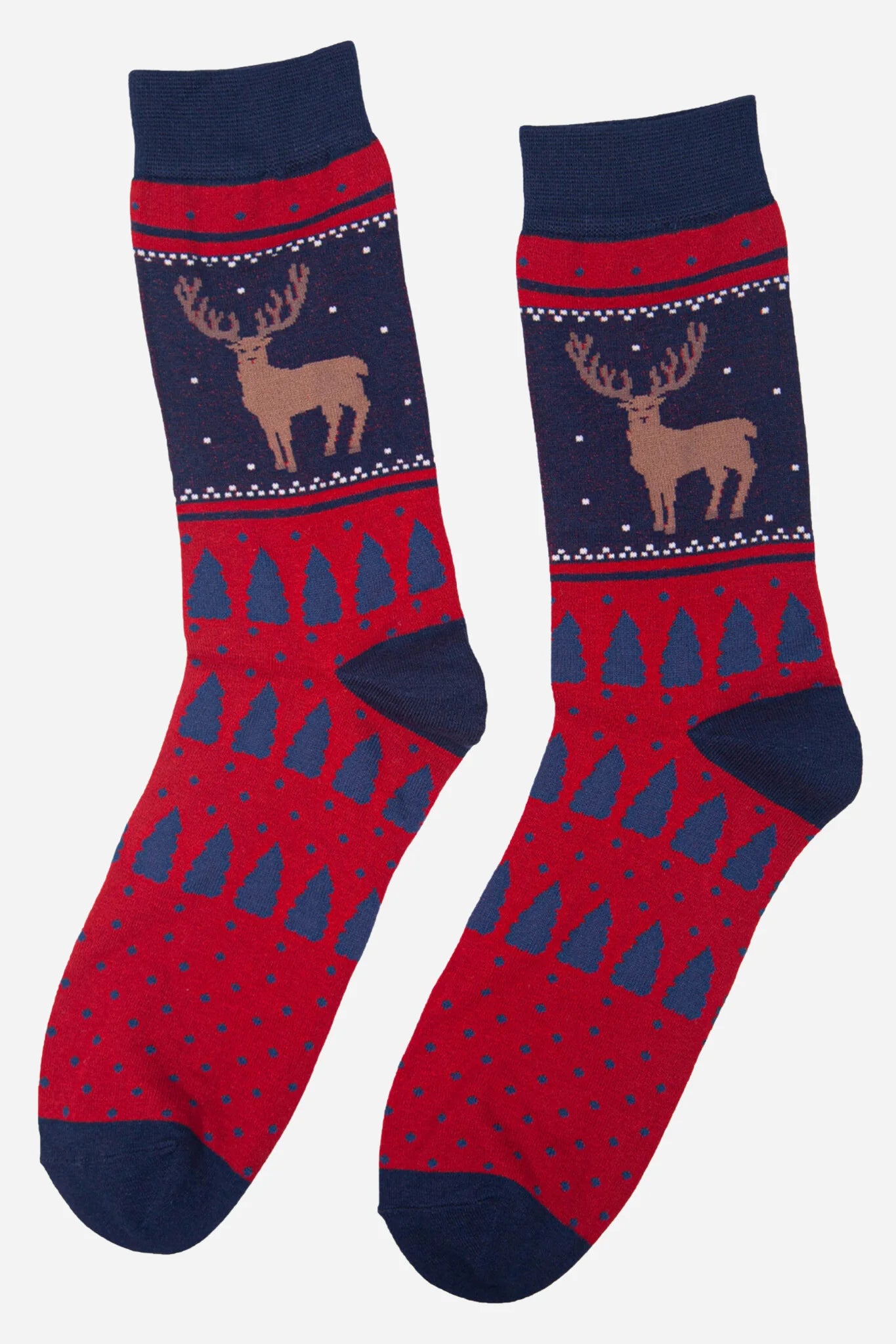 Mens Bamboo Socks - Fair Isle and Stag