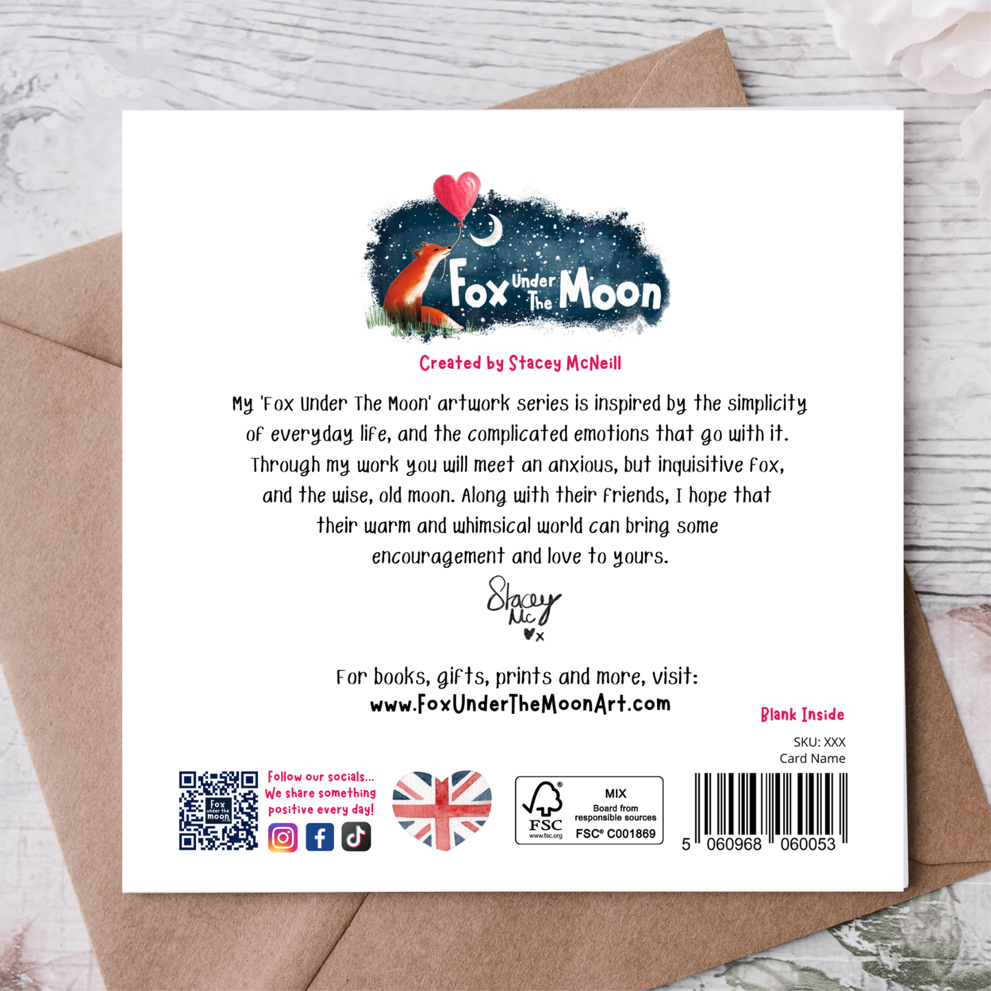 "Broken" Sympathy & Encouragement Card by Fox Under The Moon