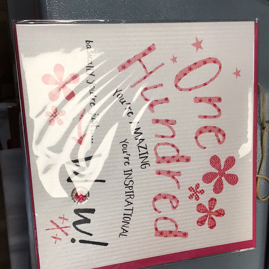 100th Birthday Card - handcrafted card co