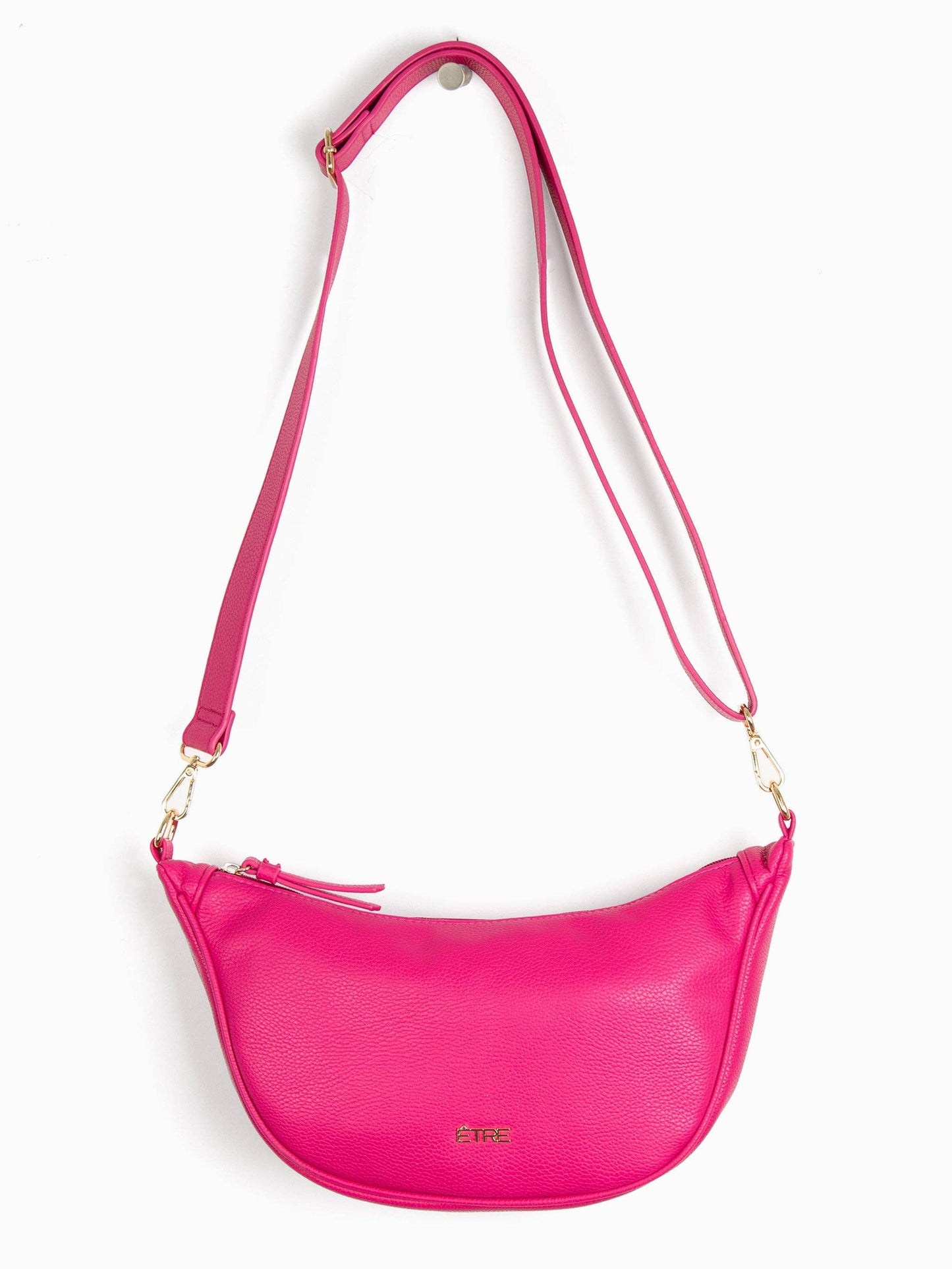 Half Moon Crossbody Bag -  Fushia Pink