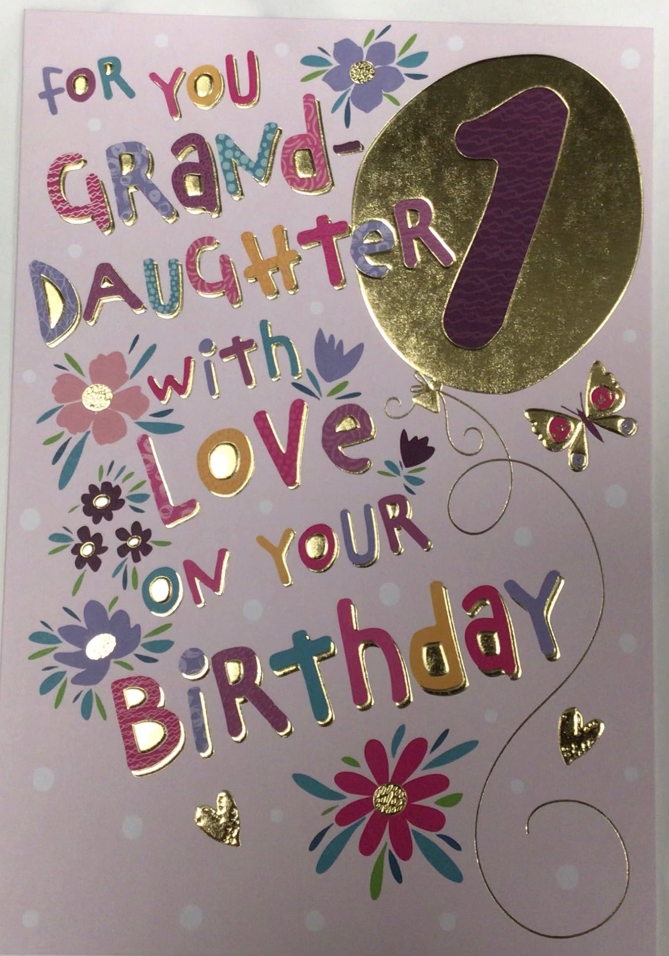 Granddaughter 1st Birthday Card - Words 'n' Wishes