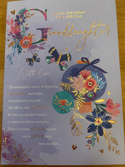 Granddaughter Birthday Card - Words 'n' Wishes