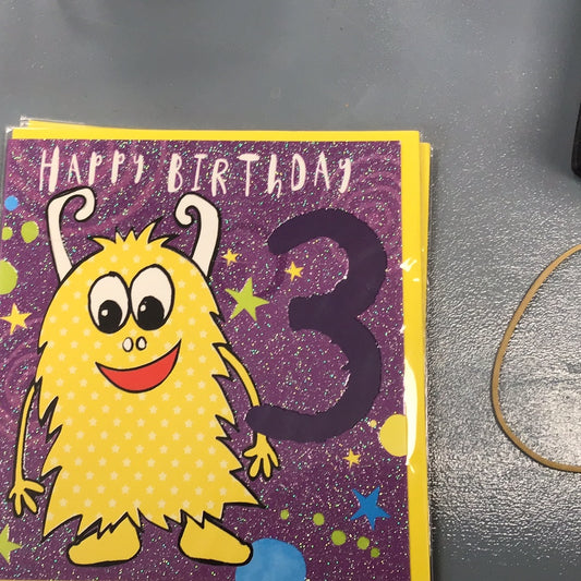 3rd Birthday Card - peel - tres bien