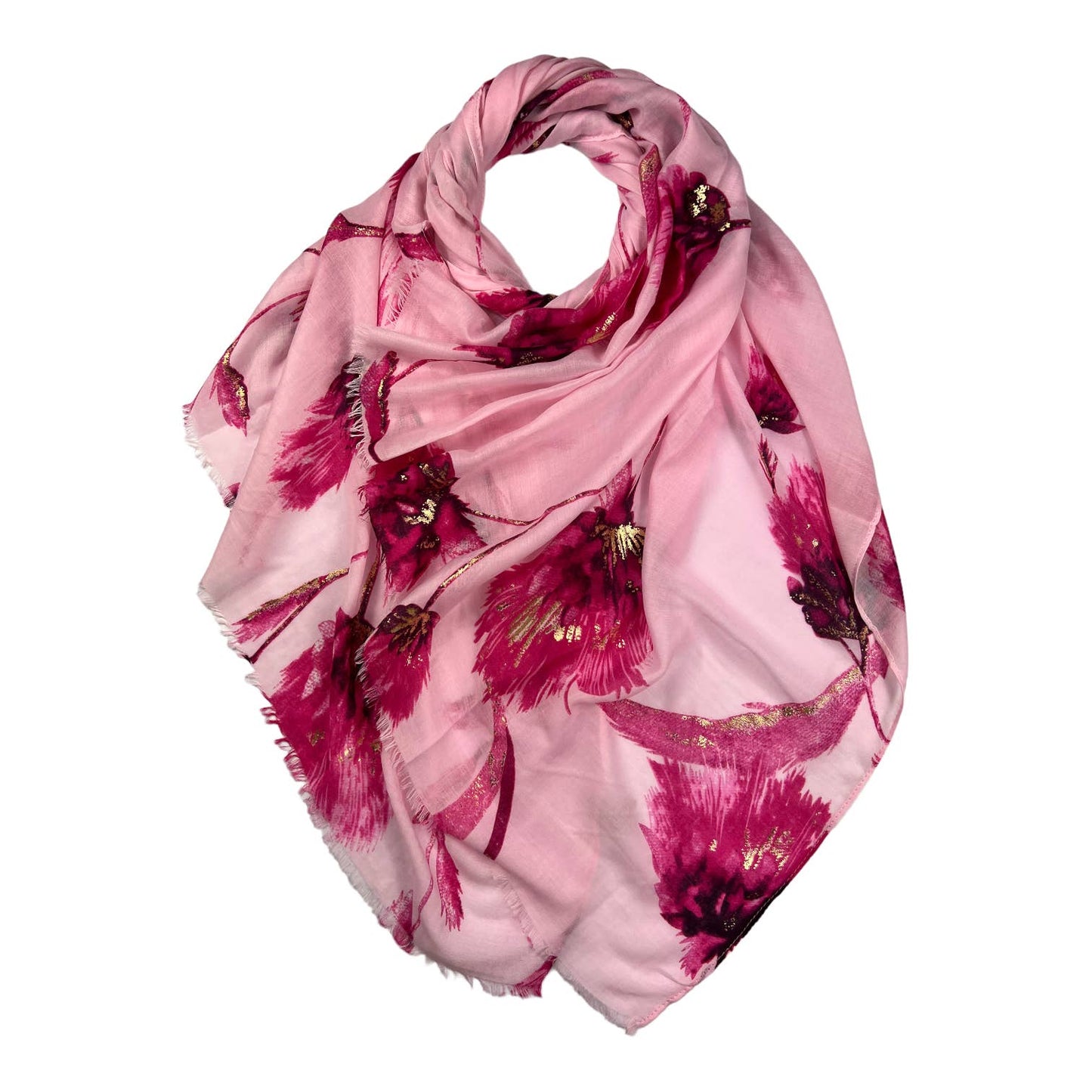 Dusty miller flower print on medium weight scarf
