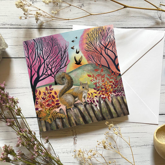 Autumn squirrel Blank Card