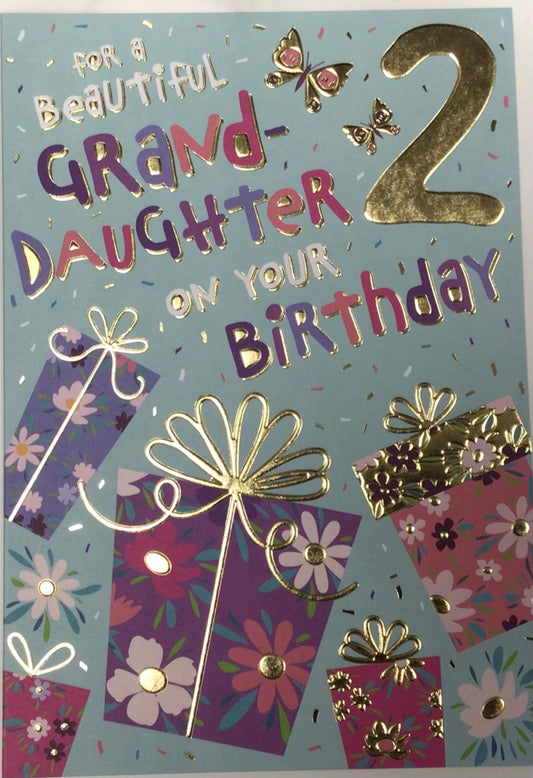 Granddaughter 2nd Birthday Card - Words 'n' Wishes