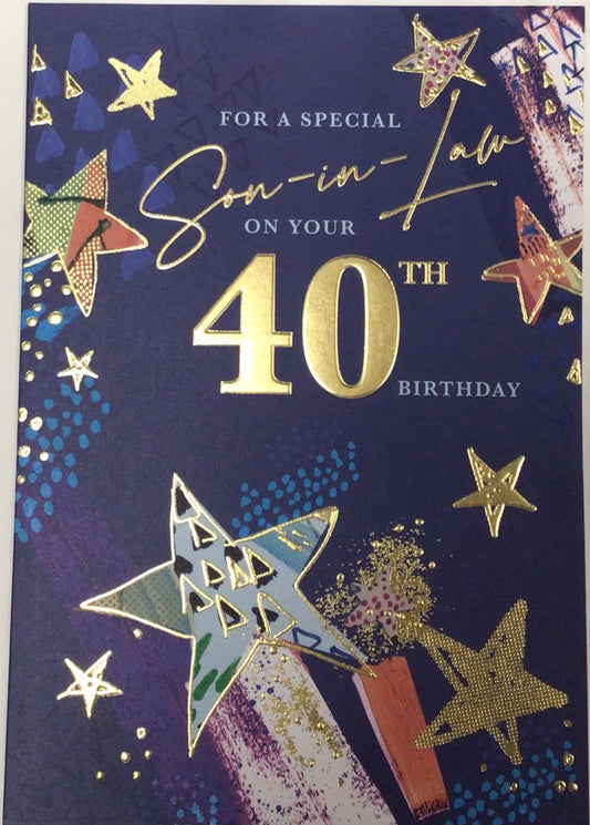 Son-In-Law 40th Birthday Card - Words 'n' Wishes