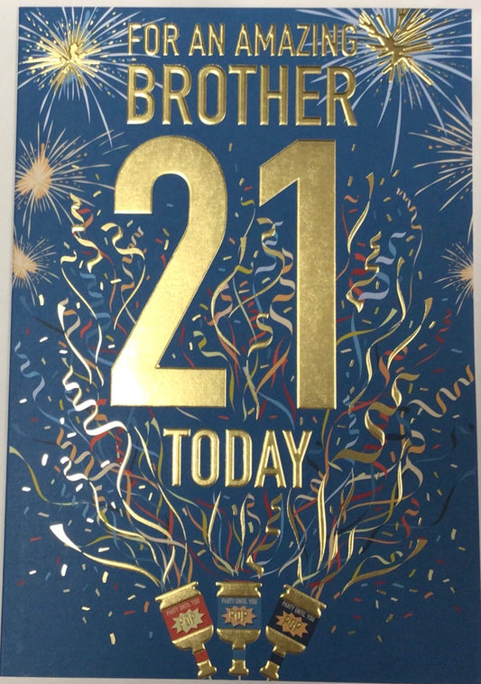 Brother 21st Birthday Card - Words 'n' Wishes
