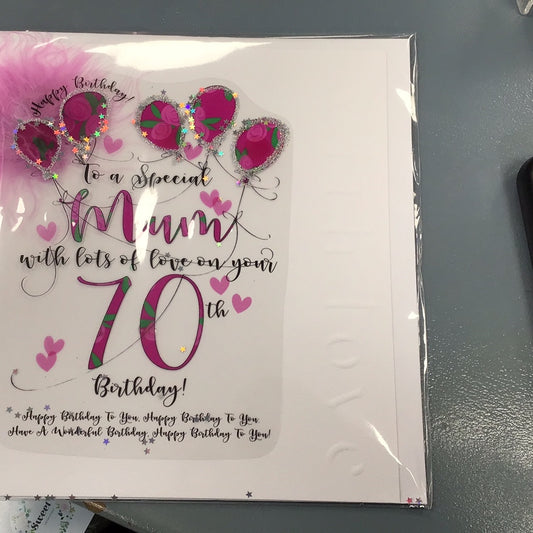 70th Birthday Mum Card - WJB - cloud nine