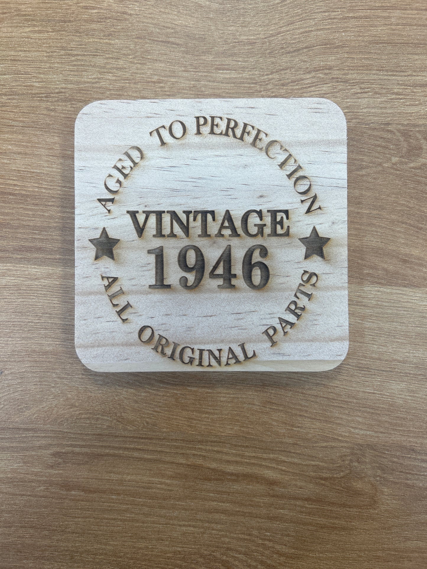 Vintage 1946 Wooden Coaster - Aged to Perfection, All Original Parts | 80th Birthday Gift