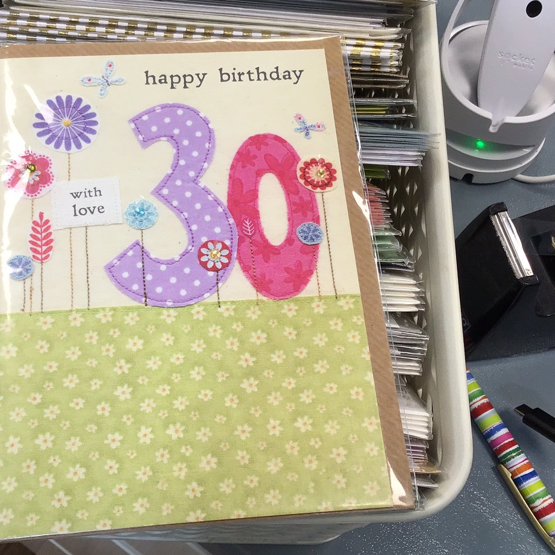 30th Birthday Card - Blue eyed sun picnic