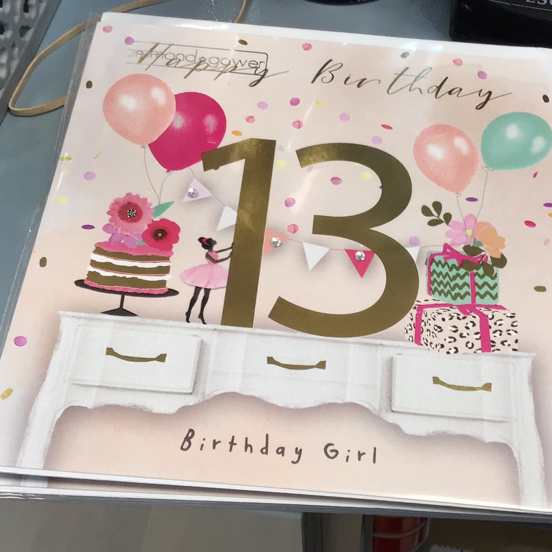 13th birthday card H&G