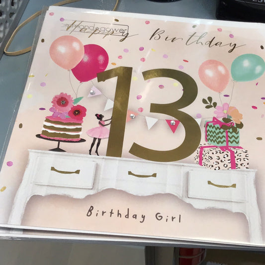 13th birthday card H&G
